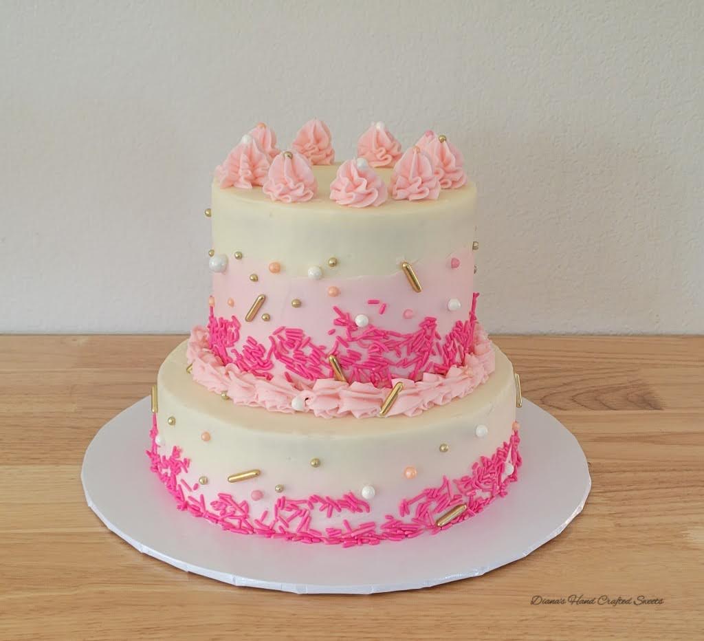 Elegant Pink Tiered Wedding Cake