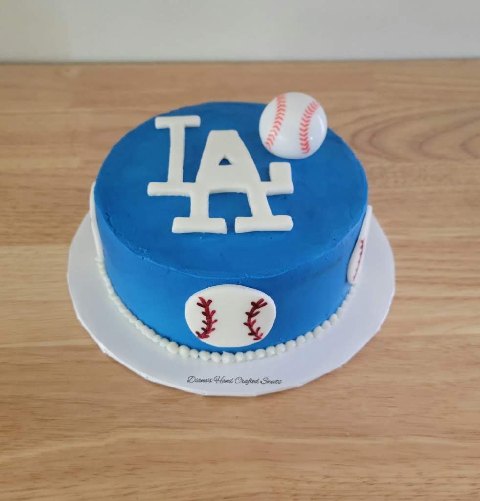 LA Dodgers Baseball Cake
