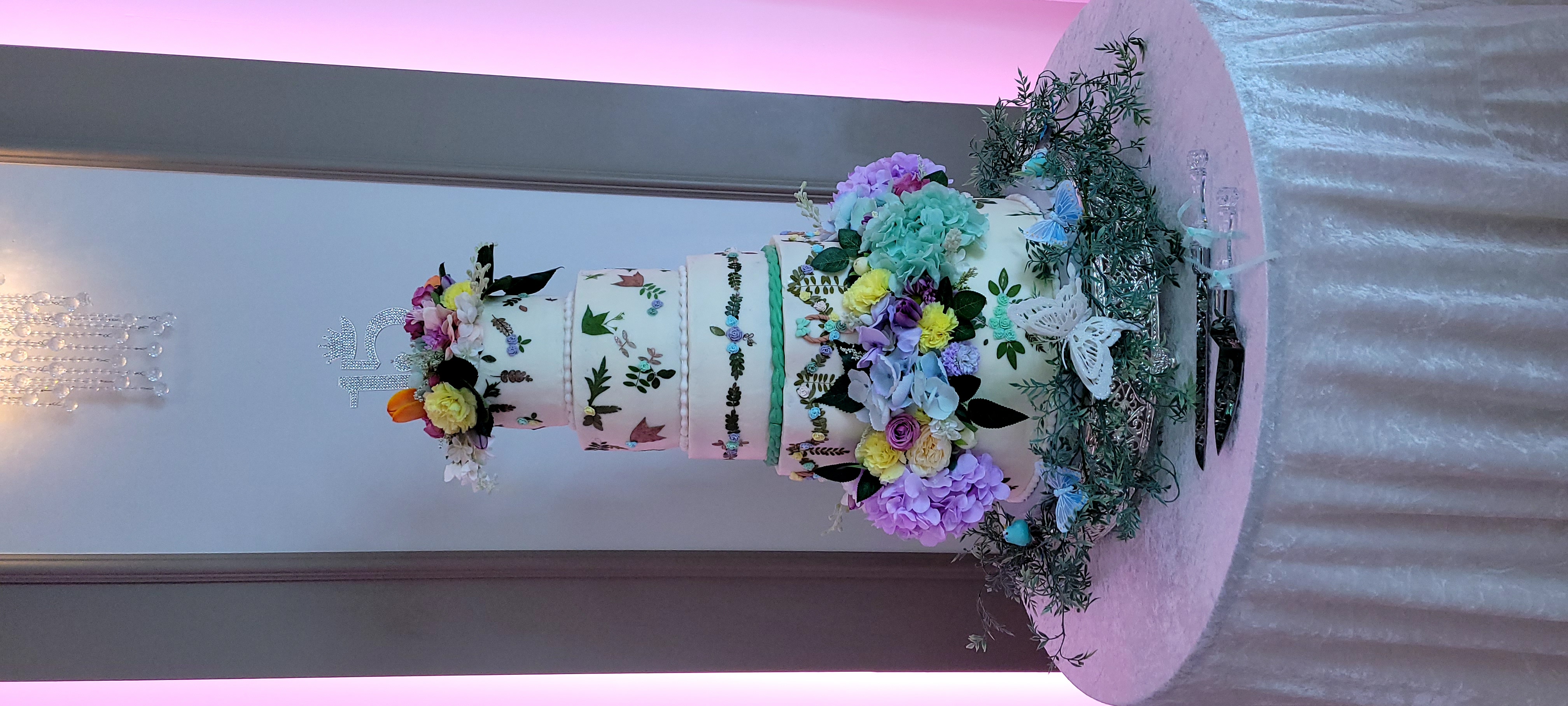 Five-Tier Floral Wedding Cake