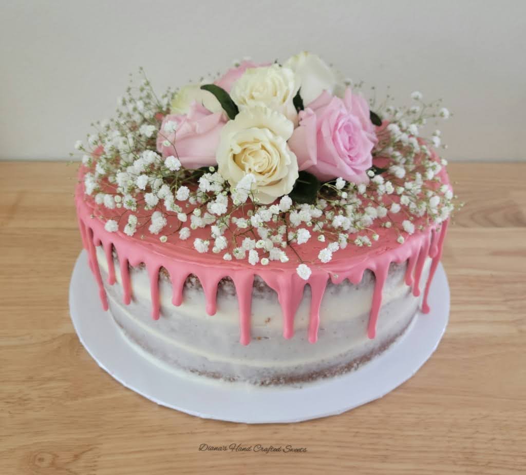 Pink Drip Cake